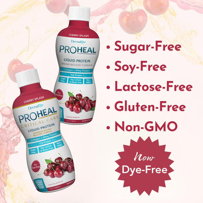 'S Proheal Protein Supplement - Liquid Protein Wound Recovery Formula, 15G of Collagen & Whey Protein - Cherry Splash Flavor, 30 Oz., 1 Count